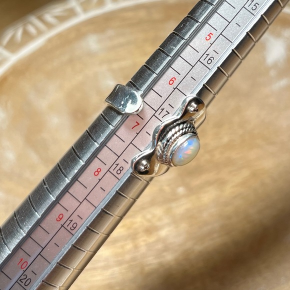 Ethiopian Opal 925 Sterling Silver Adjustable Open Ring - Picture 12 of 13